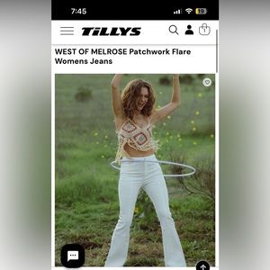 West of Melrose white flare jeans